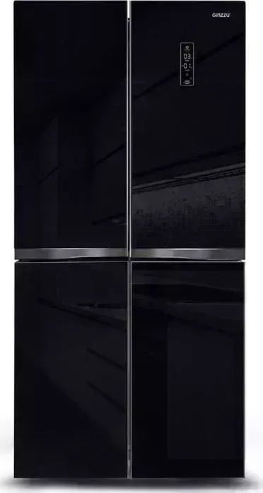 Холодильник Ginzzu NFI-4414, cross door, черное стекло, inverter NFI-4414