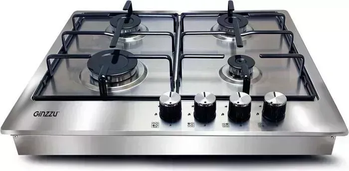 Панель варочная газовая Ginzzu HCG-408 Варочная , сталь 4 конф