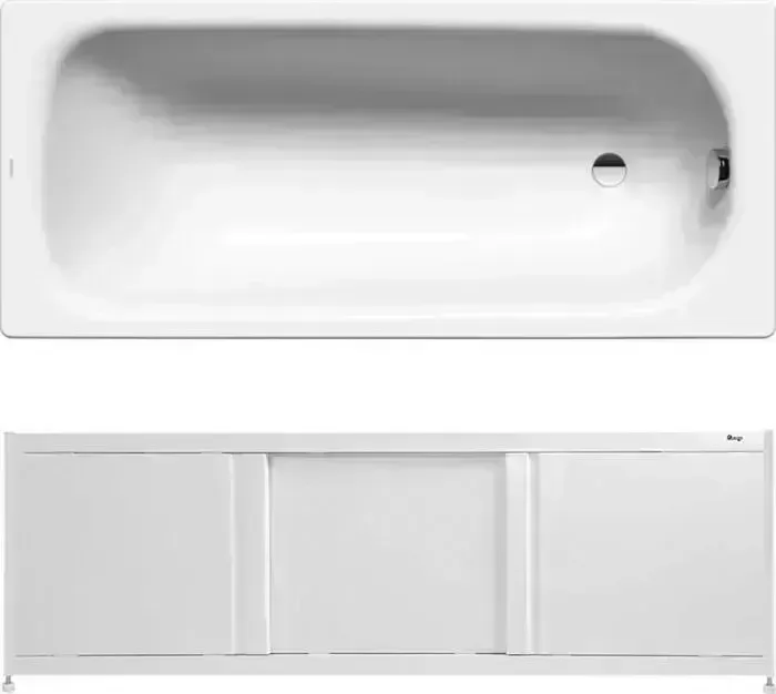 Стальная ванна Kaldewei Saniform Plus 373-1 170x75 с экраном Emmy Бриз и ножками