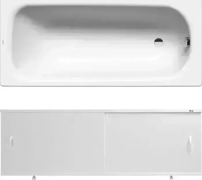 Стальная ванна Kaldewei Saniform Plus 373-1 170x75 с экраном Emmy Эко и ножками