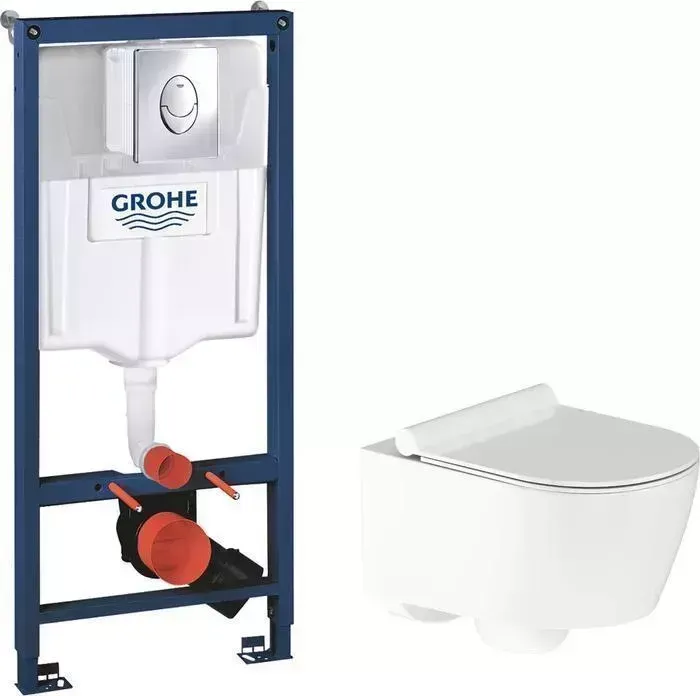 Комплект унитаза с инсталляцией Damixa Jupiter с Grohe, сиденье микролифт (DX77C1700SC, 38721001)