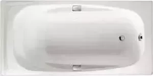 Чугунная ванна JACOB DELAFON Super Repos 180x90 с ручками, на ножках (E2902-00, E75110-CP, E4113-NF)