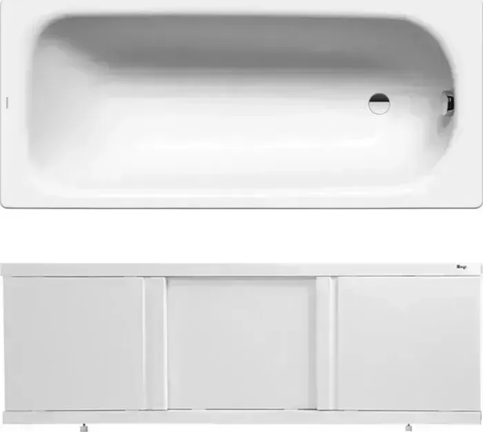 Стальная ванна Kaldewei Saniform Plus 373-1 170x75 с экраном Emmy Элис и ножками