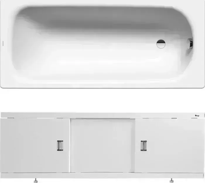 Стальная ванна Kaldewei Saniform Plus 373-1 170x75 с экраном Emmy Виктория и ножками