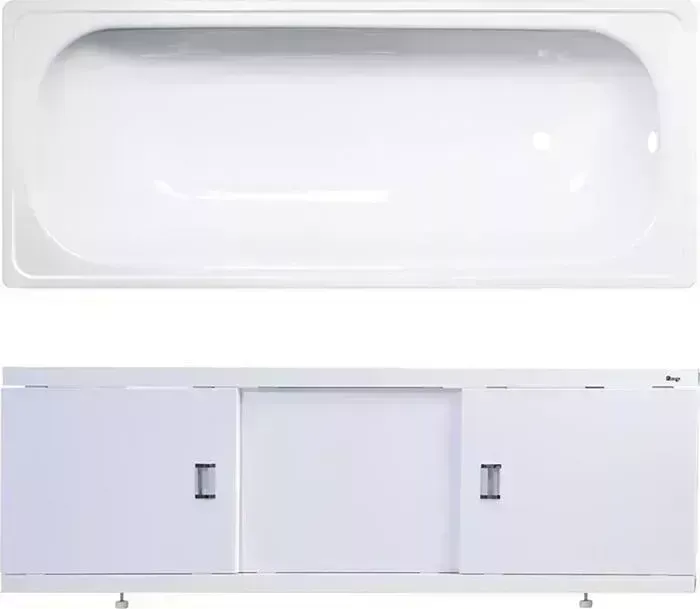 Стальная ванна ВИЗ Antika 170x70 с экраном Emmy Виктория и ножками, белая орхидея