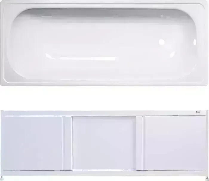 Стальная ванна ВИЗ Antika 150x70 с экраном Emmy Бриз и ножками, белая орхидея