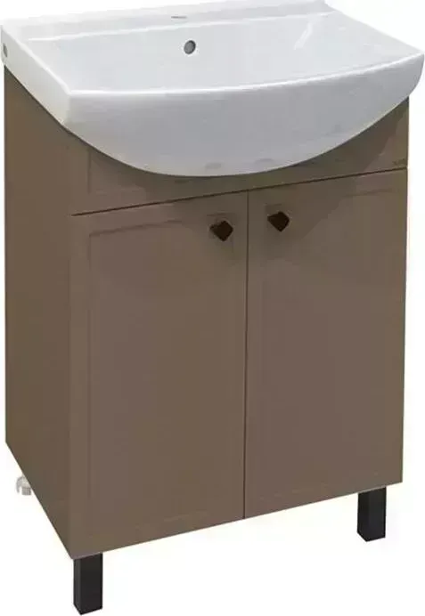 Тумба с раковиной Runo с Римини 61х29 бежевая (00-00001274, BST65SLWB01)