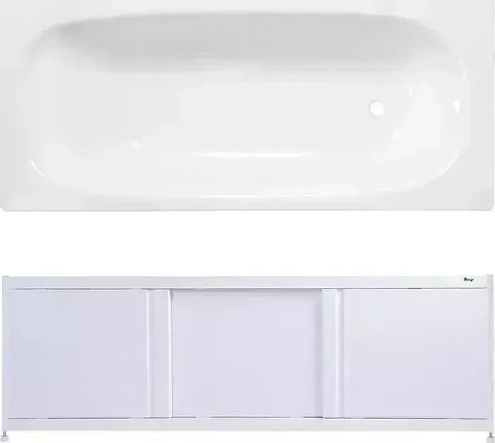 Стальная ванна ВИЗ Reimar 170x70 с экраном Emmy Бриз и ножками, белая орхидея