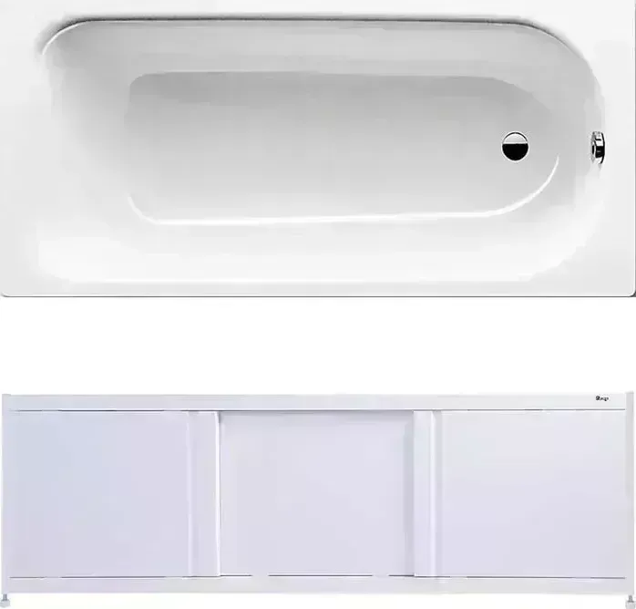 Стальная ванна Kaldewei Saniform Plus 363-1 170x70 с экраном Emmy Бриз и ножками