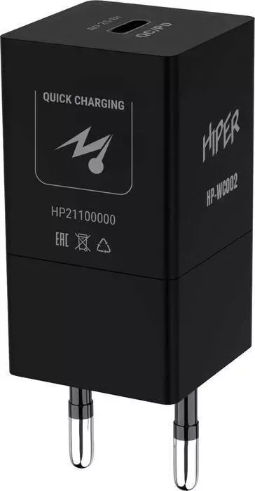 Сетевое зарядное устройство Hiper (СЗУ) HP-WC002 3A PD+QC универсальное черный