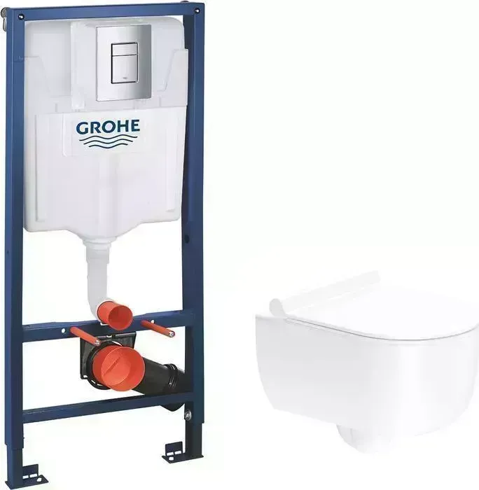 Комплект унитаза с инсталляцией Damixa Scandinavian Pure с Grohe, сиденье микролифт (DX36C1701SC, 38772001)