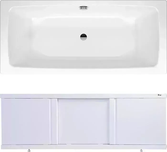 Стальная ванна Kaldewei Cayono Duo 725 180x80 с экраном Emmy Элис и ножками