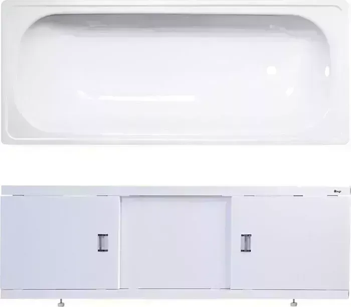 Стальная ванна ВИЗ Antika 160x70 с экраном Emmy Виктория и ножками, белая орхидея