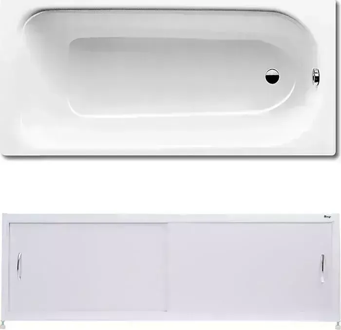 Стальная ванна Kaldewei Saniform Plus 362-1 Easy-Clean 160x70 с экраном Emmy Бланка и ножками