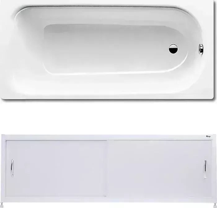 Стальная ванна Kaldewei Saniform Plus 362-1 160x70 с экраном Emmy Бланка и ножками