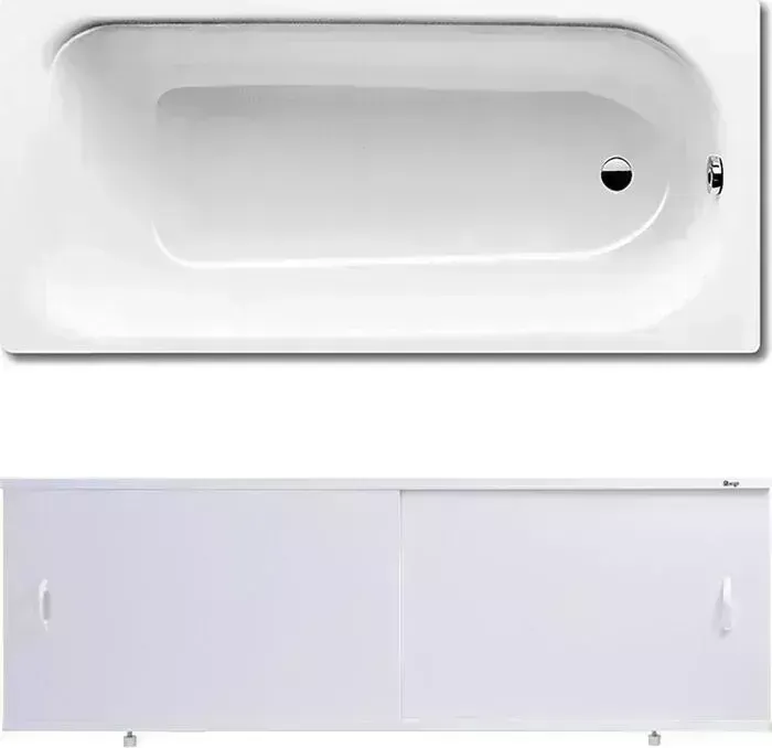 Стальная ванна Kaldewei Saniform Plus 361-1 150x70 с экраном Emmy Эко и ножками