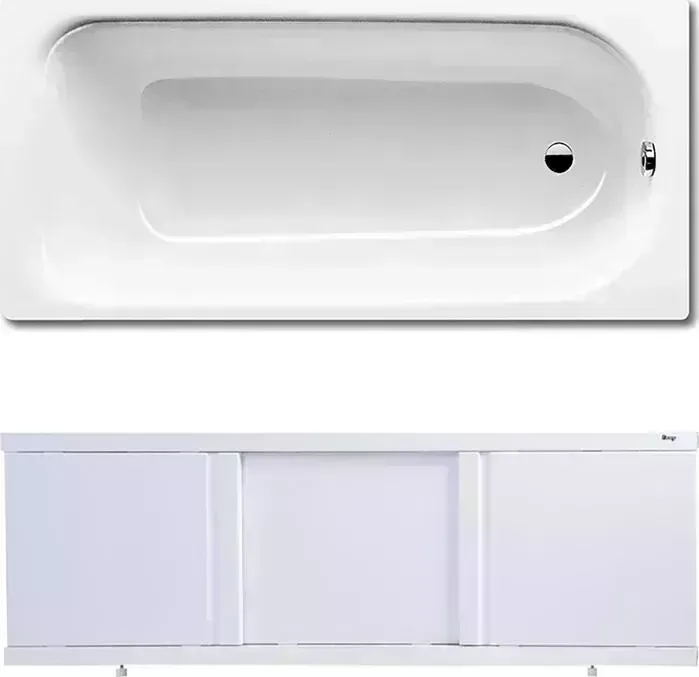 Стальная ванна Kaldewei Saniform Plus 361-1 150x70 с экраном Emmy Элис и ножками