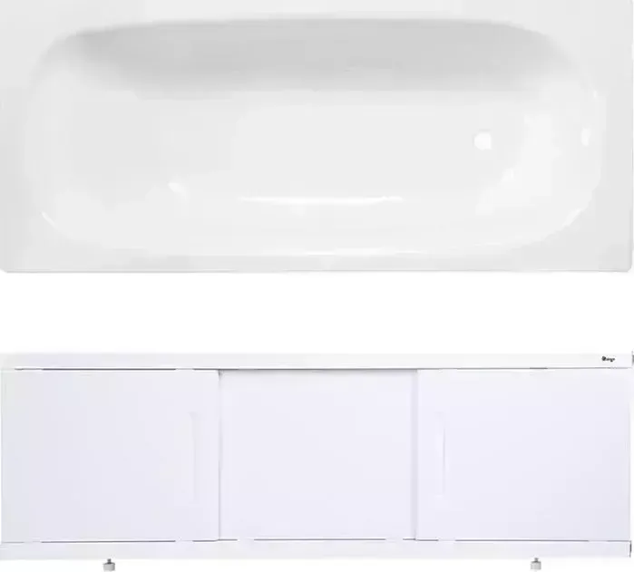 Стальная ванна ВИЗ Reimar 160x70 с экраном Emmy Соната и ножками, белая орхидея