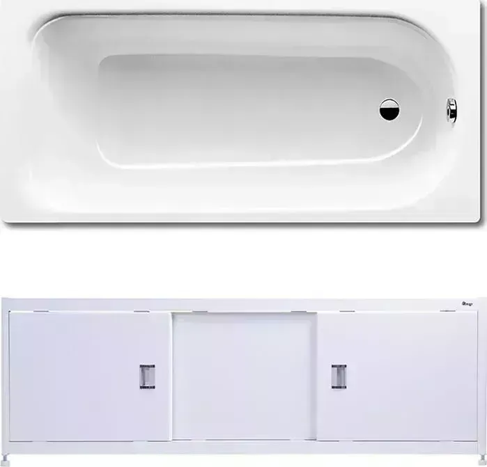 Стальная ванна Kaldewei Saniform Plus 361-1 Easy-Clean 150x70 с экраном Emmy Монро и ножками