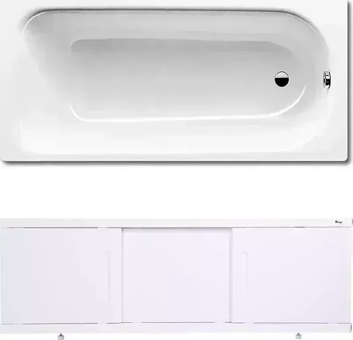 Стальная ванна Kaldewei Saniform Plus 362-1 Easy-Clean 160x70 с экраном Emmy Соната и ножками