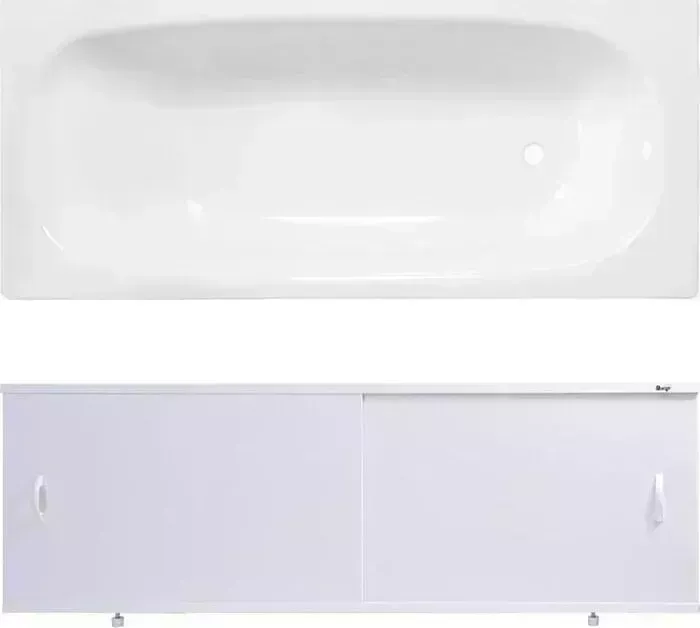 Стальная ванна ВИЗ Reimar 170x70 с экраном Emmy Эко и ножками, белая орхидея