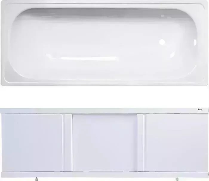 Стальная ванна ВИЗ Antika 150x70 с экраном Emmy Элис и ножками, белая орхидея