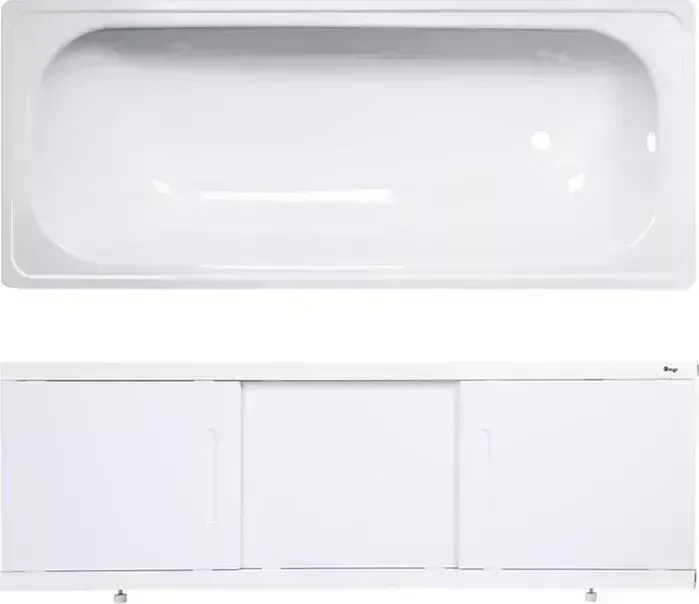 Стальная ванна ВИЗ Antika 150x70 с экраном Emmy Соната и ножками, белая орхидея