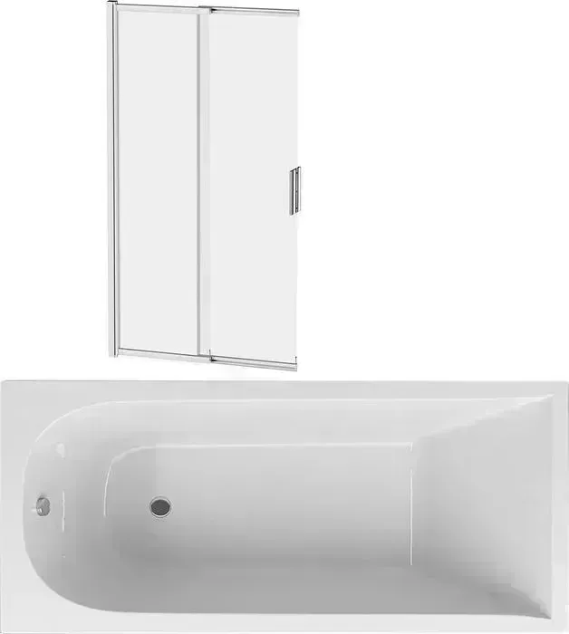 Акриловая ванна Am.Pm Spirit 180x80 с каркасом и шторкой (W72A-180-080W-A2, W72A-180-080W-R2, W80S-100PS-150MT)