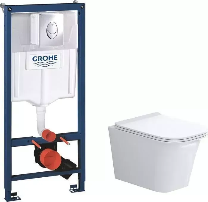 Комплект унитаза с инсталляцией Grossman Classic с Grohe, сиденье микролифт (GR-4463S, 38721001)