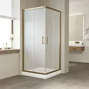 Душевой уголок Vegas Glass ZA 0090 05 10 профиль бронза, стекло сатин