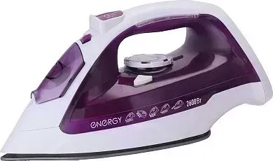 Утюг ENERGY EN-348 бело-фиолетовый (2600Вт, пар, спрей, пар.удар, самооч., керамич. подошва) 270081