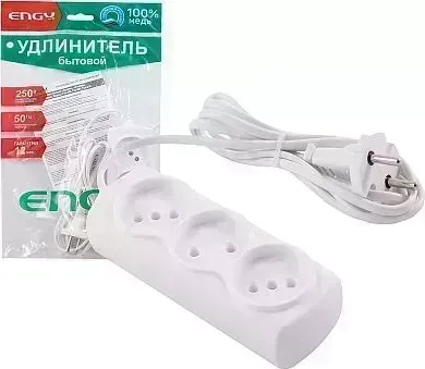 Удлинитель ENGY "Эконом" 1,7м/3роз. (ШВВП 2х0,75) 186711