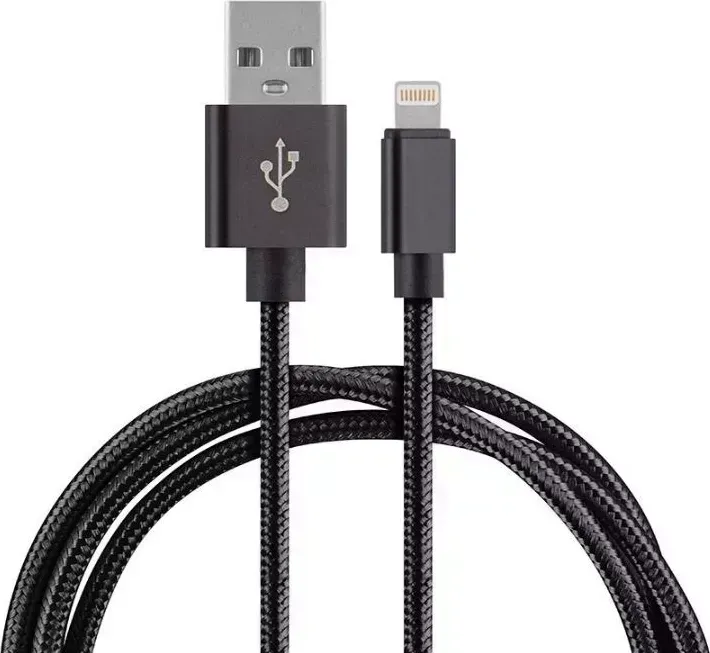 Кабель ENERGY ET-25 USB/Lightning, цвет - черный 104101