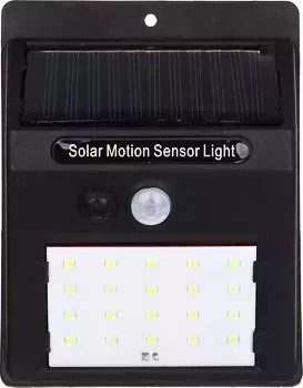 Фонарь ЕРМАК уличный настенный, на солнечной батарее, 20 LED, 1200мАч, 9,5х12,5х4,8см, пластик 225-037