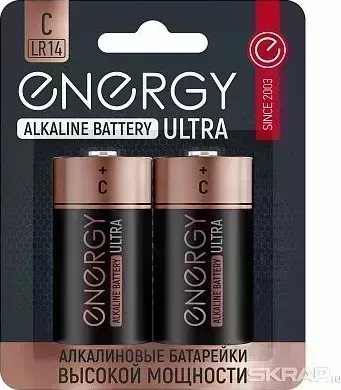 Батарейка алкалиновая ENERGY Ultra LR14/2B (С) 104982