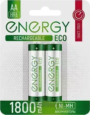 Аккумулятор ENERGY Eco NIMH-1800-HR6/2B (АА) 104988