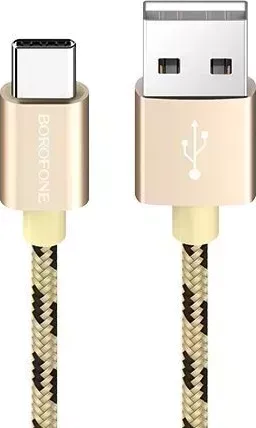 Кабель BOROFONE BX24 "Ring current" USB-Type-C 2.4A 1M золотой