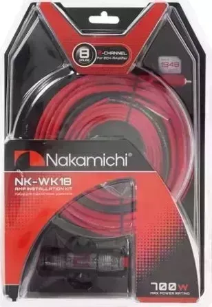 Кабель NAKAMICHI NK-WK18 набор проводов для подкл. 2х кан.усилителя 8Ga, ССА, блистер