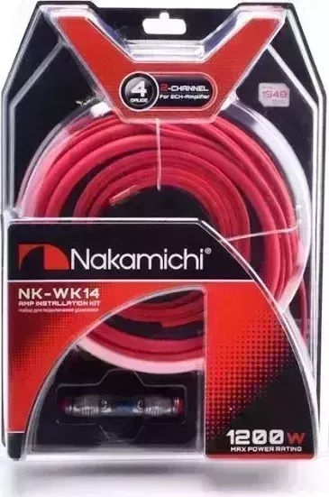 Кабель NAKAMICHI NK-WK14 набор проводов для подкл. 2х кан. усилителя 4Ga, ССА, блистер