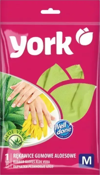 Перчатки YORK резиновые с экстрактом Алоэ (M) 092150