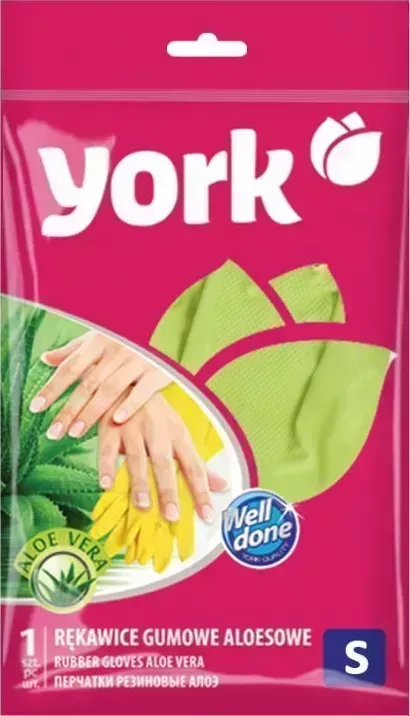 Перчатки YORK резиновые с экстрактом Алоэ (S) 092160