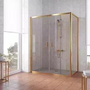 Душевой уголок Vegas Glass Z2P+ZPV 160*80 09 05 профиль золото, стекло бронза