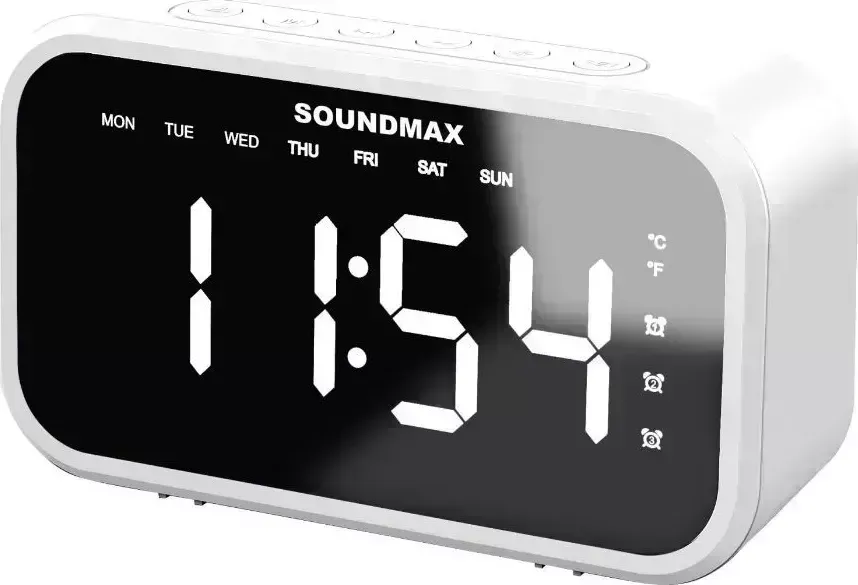 Часы настольные SOUNDMAX SM-1511B(белый)