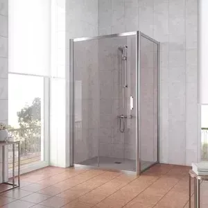 Душевой уголок Vegas Glass ZP+ZPV 125*100 08 05 профиль глянцевый хром, стекло бронза