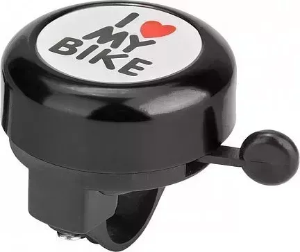 Звонок STELS 45AE-05 "I love my bike" алюминий/пластик, чёрный 210141 LU059681