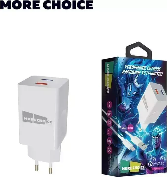 Сетевой адаптер MORE CHOICE (4627151195087) NC55QCi QC3.0 White