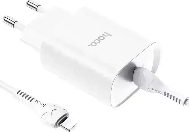 Сетевой адаптер HOCO (6931474745033) N14 1USB 3.0A PD 20W LIGHTING TYPE-C 1м белый