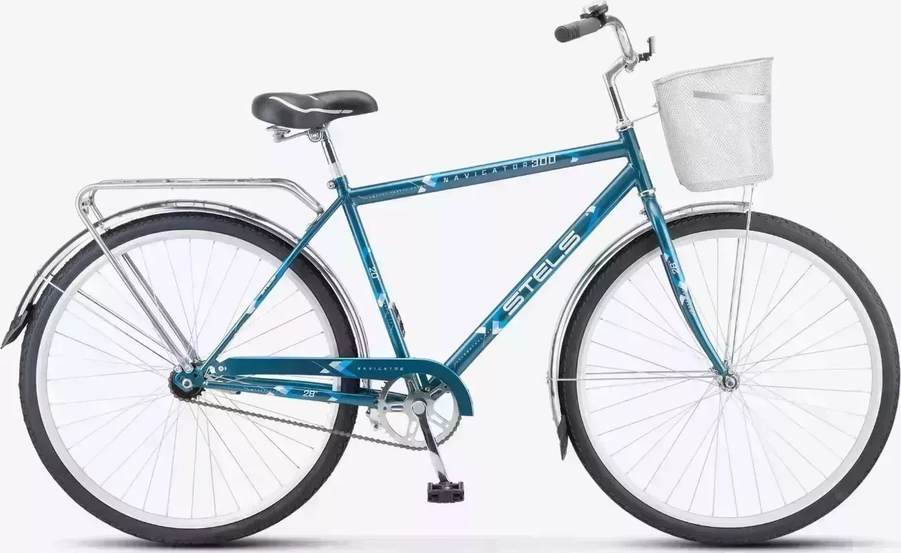 Велосипед STELS Вояж Gent 28" Z010 LU084621 LU091389 20" Морская волна 2022 + корзина