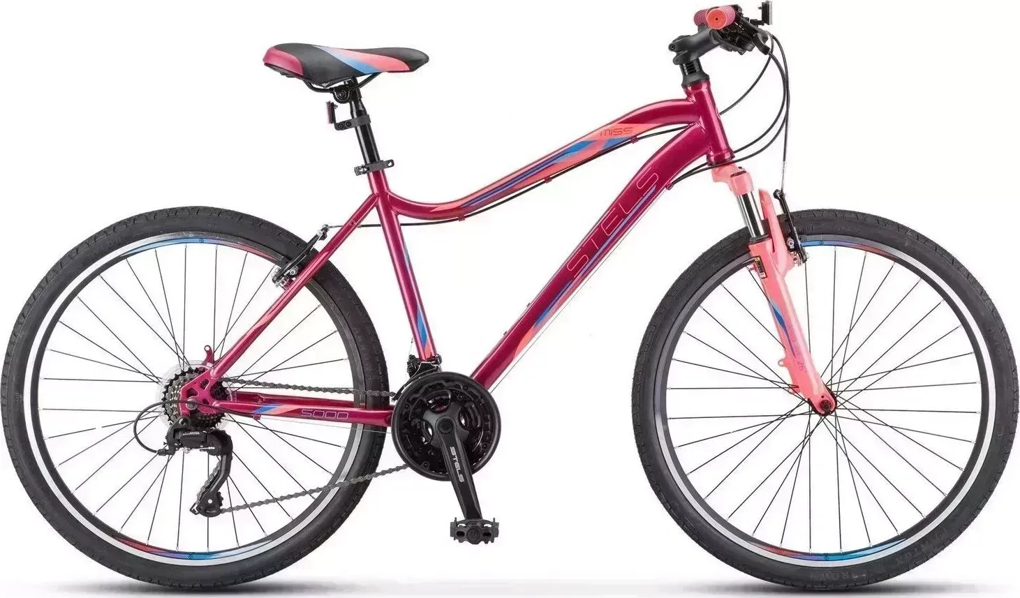 Велосипед STELS Miss-5000 V 26" V050 LU096326 LU089375 18" Вишнёвый/розовый 2021