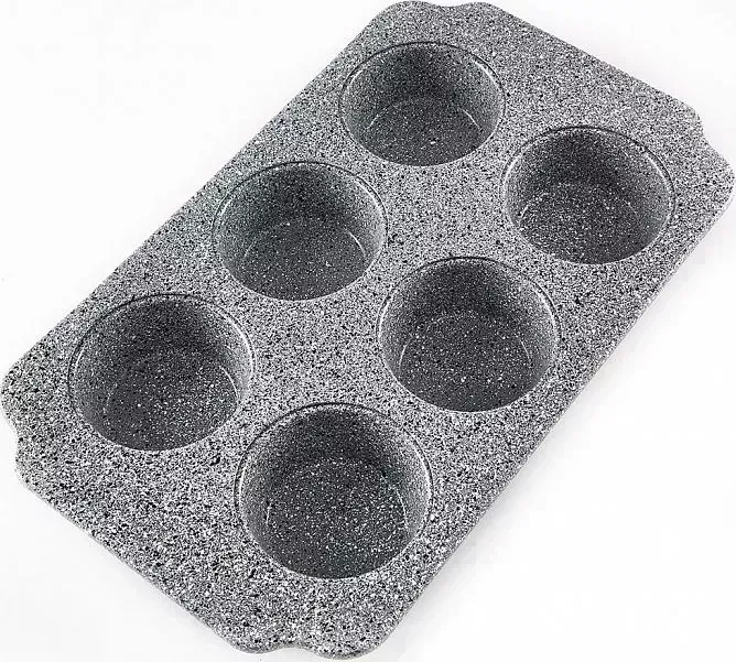 Форма для выпечки WEBBER WEВBER BE-4608N-1 6 кексов 30*18*3 см, антипригарн. покрытие "MARBLE"